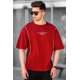 Madmext Maroon Oversize Printed T-shirt for Men 5234 - Bordo