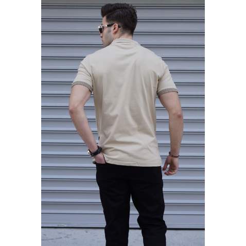 Men Beige Polo T-Shirt - Bej