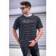 Madmext Men Striped Black T-shirt 5801 - Siyah