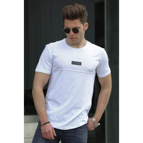 Madmext White Basic T-shirt for Men 4547 - Beyaz