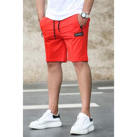 Madmext Orange Zipper Detailed Shorts 4226 - Turuncu