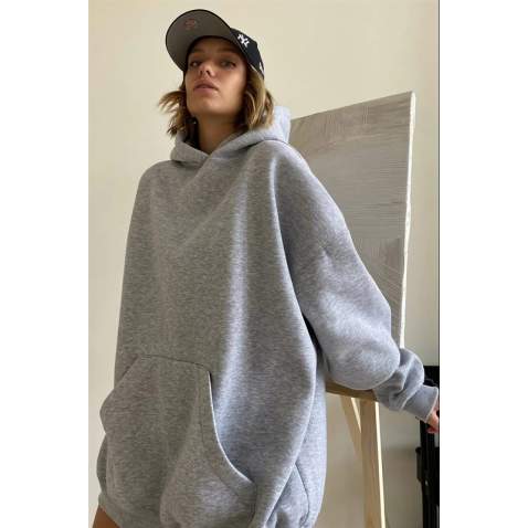 Grimelanj Kapüşonlu Oversize Sweatshirt MG1566 - Grimelanj