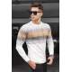 Madmext White Crewneck Sweater For Men 5608 - Beyaz