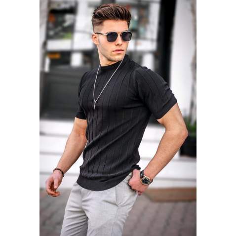 Madmext Men Black T-Shirt 5684 - Siyah