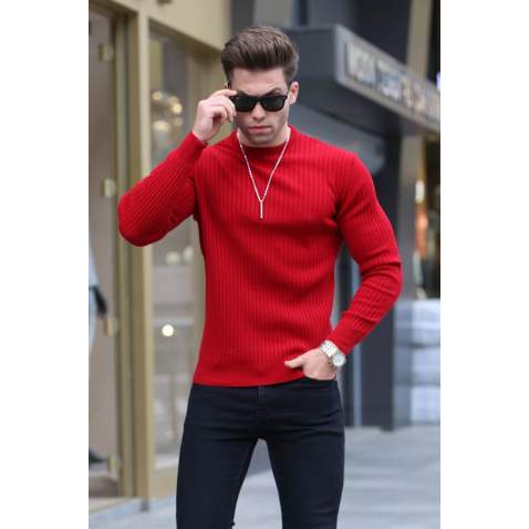 Red Knitwear Sweater 5183 - Kırmızı