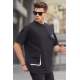 Men Oversize Black T-Shirt 5833 - Siyah