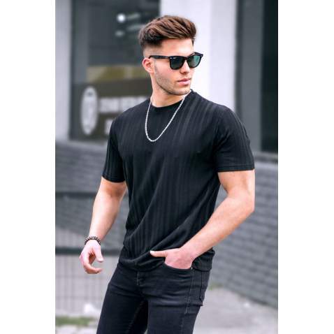 Men Oversize Black T-Shirt - Siyah