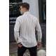 Men Striped White Shirt - Beyaz