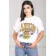 Mad Girls Printed White T-shirt MG992 - Beyaz