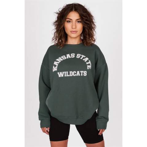 Mad Girls Dark Green Sweatshirt MG1217 - Koyu yeşil