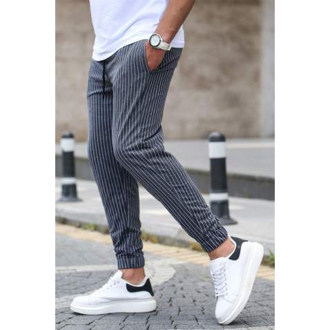 Madmext Anthracite Striped Sweatpants 2931 - Antrasit