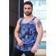 Madmext Blue Printed T-shirt for Men 3088 - Sax mavi