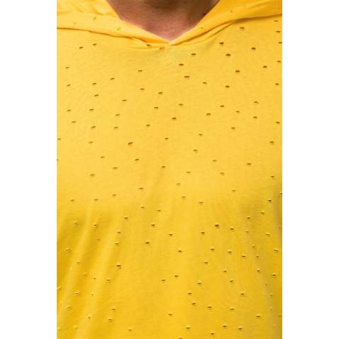 Madmext Yellow Rapped T-shirt with Hood for Men 3069 - Sarı