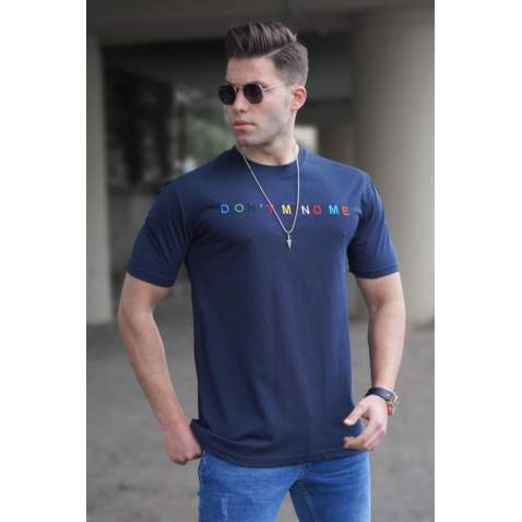 Madmext Men Navy Blue T-shirt 5363 - Lacivert