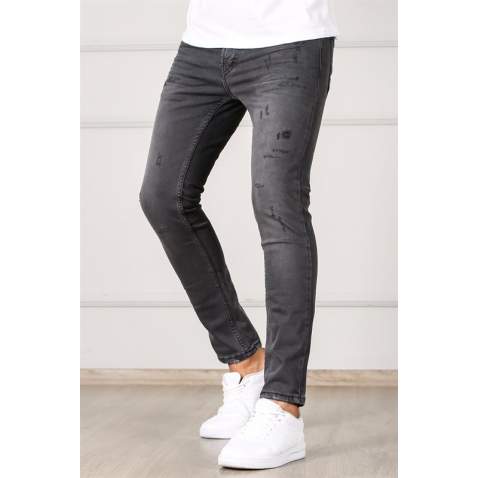 Madmext Dark Grey Slim Fit Jean Mdx9044 - Füme