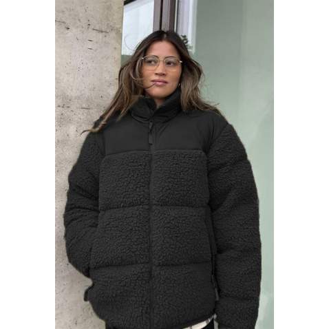 Black Oversize Fur Jacket MG1371 - Siyah