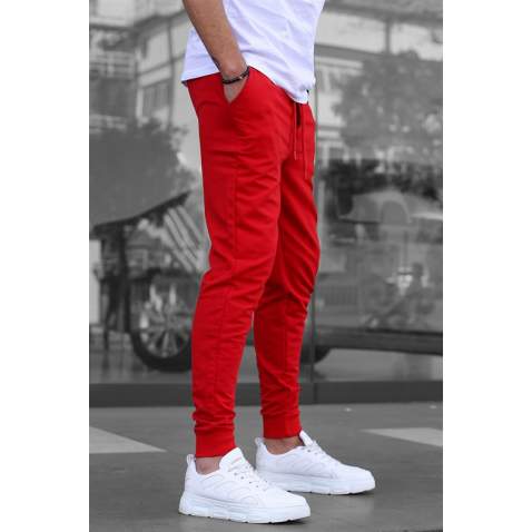 Madmext Men Elastic Bottom Red Sweatpants 4821 - Kırmızı