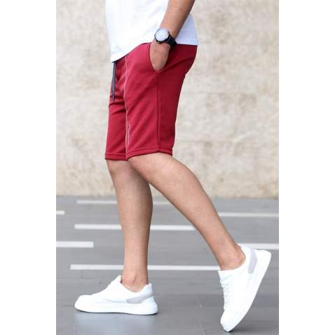 Madmext Maroon Capri Shorts 4849 - Bordo