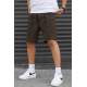 Men Basic Brown Capri Shorts - Kahverengi