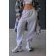 Mad Girls Oversize Elastic Cuffed Marl Gray Sweatpants MG324 - Gri