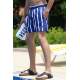 Madmext Navy Blue Striped Swim Wear Short 4259 - Lacivert