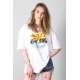 Mad Girls Printed White T-shirt Mg1148 - Beyaz