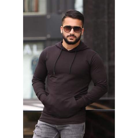 Madmext Black Basic Hoodie 4117 - Siyah