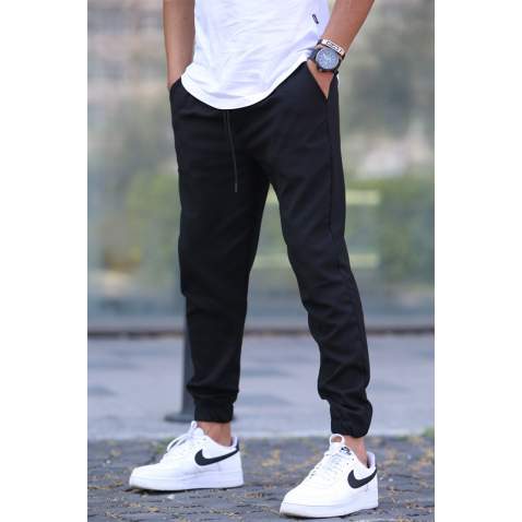 Black Slim Fit Jogger Trousers 5472 - Siyah