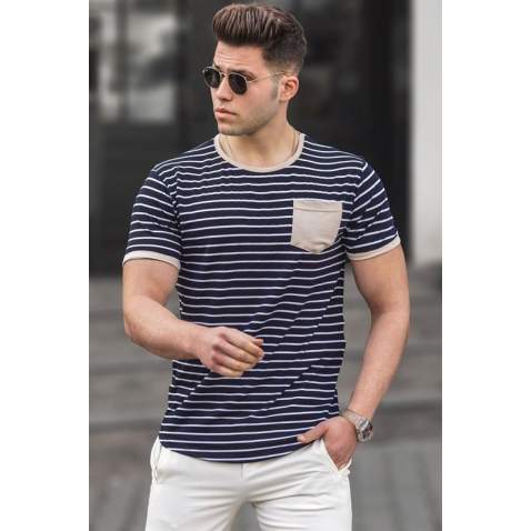 Madmext Men Beige T-shirt 5203 - Bej