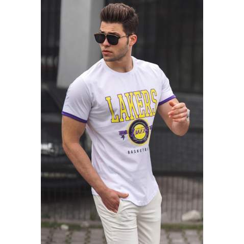 Madmext Men White T-shirt 5201 - Beyaz