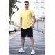 Madmext Men Yellow/Black T-shirt/Shorts Set 5655 - Sarı/siyah