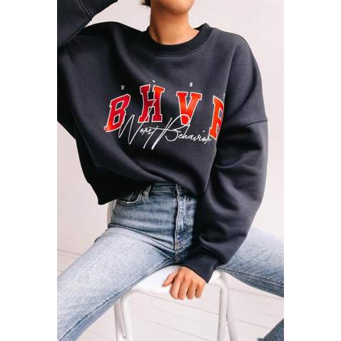 Mad Girls Navy Blue Sweatshirt MG813 - Lacivert