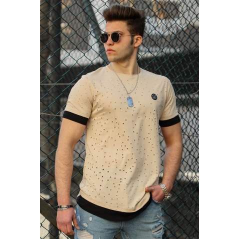 Madmext Camel Rapped T-shirt for Men 4489 - Camel