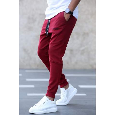 Madmext Men Printed Maroon Sweatpants 2711 - Bordo