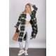 Mad Girls Green Plaid Coat MG1234 - Yeşil