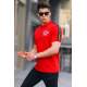 Men Embroided Red Polo T-Shirt 5875 - Kırmızı