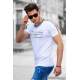 Madmext White Printed T-shirt for Men 4530 - Beyaz