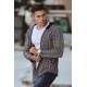 Madmext Gray Hooded Men Cardigan 1622 - Gri