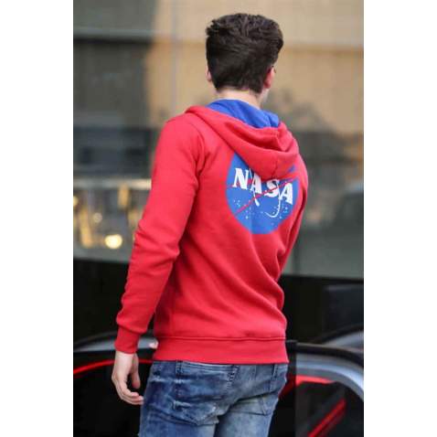 Madmext Red Printed Hoodie 4192 - Kırmızı