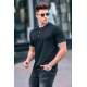 Men Black Polo T-Shirt - Siyah