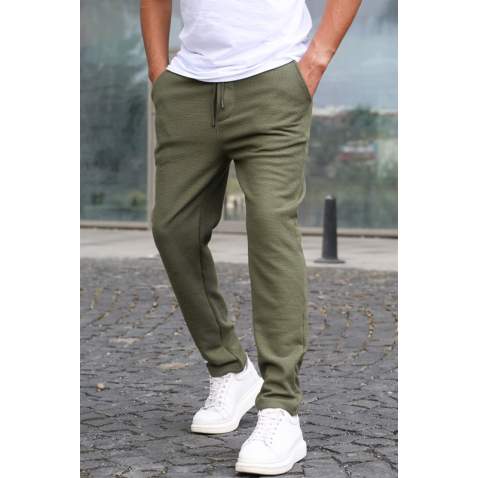 Khaki Relaxed Fit Jogger Trousers T5480 - Haki