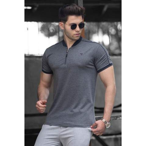 Madmext Men Anthracite Polo T-shirt 9281 - Antrasit