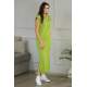 Mad Girls Green Shoulder Pad Slit Midi Dress MG357 - Yeşil