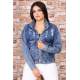 Mad Girls Blue Cropped Denim Jacket MG694 - Mavi