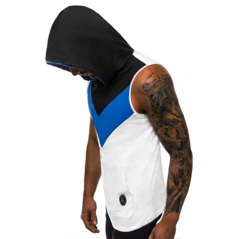 Madmext Men Sleeveless White Hoodie 2897 - Beyaz