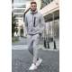 Men Printed Gray Tracksuit - Gri