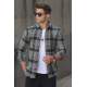 Madmext Khaki Checked Mackinaw Shirt 4684 - Haki