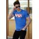 Madmext Blue Nasa T-shirt for Men 4526 - Saks