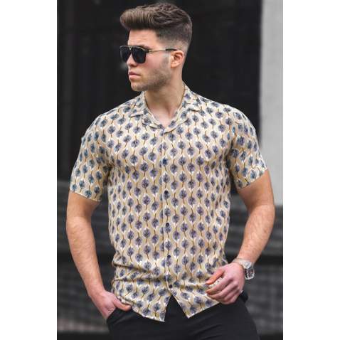 Madmext Men Beige Shirt 4944 - Bej