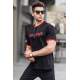 Men Printed Black Regular Fit T-Shirt 5884 - Siyah